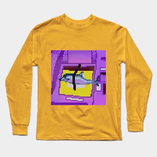 Fish on ATM pixel art Long Sleeve T-Shirt